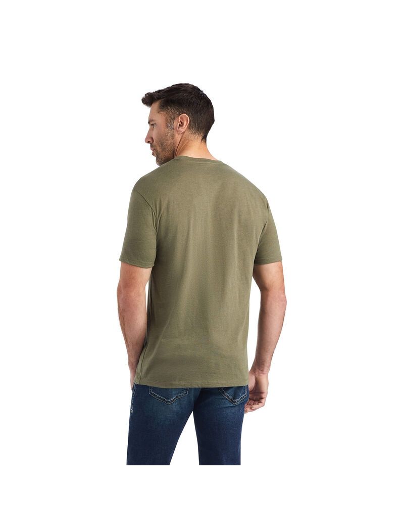 Ariat Camo Badge T-Shirt Military Heather | CUPYTX-625