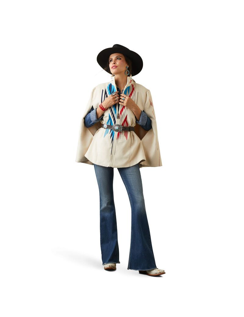 Ariat Cape Chimayo Coat Buttercream | QXGEKU-794