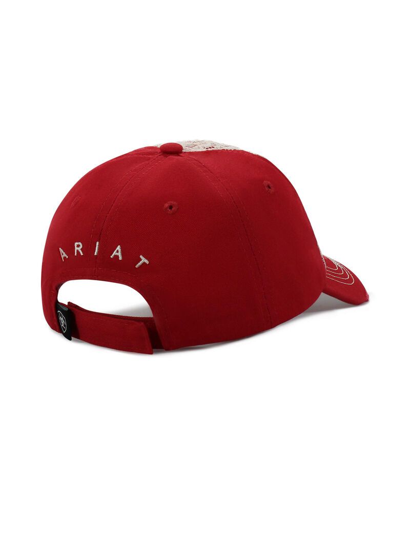 Ariat Center Shield Logo Cap Red | TAJXCN-829