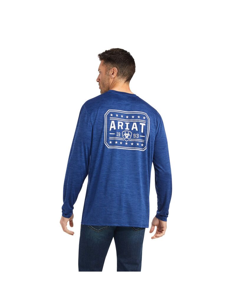 Ariat Charger 93 Liberty T-Shirt Blue Depth | ZMETIJ-078