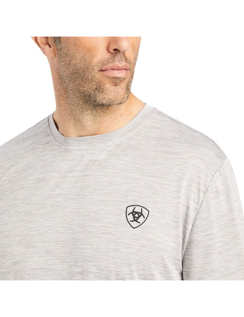 Ariat Charger Camo Shield T-Shirt Light Grey Heather | YGNUJR-769