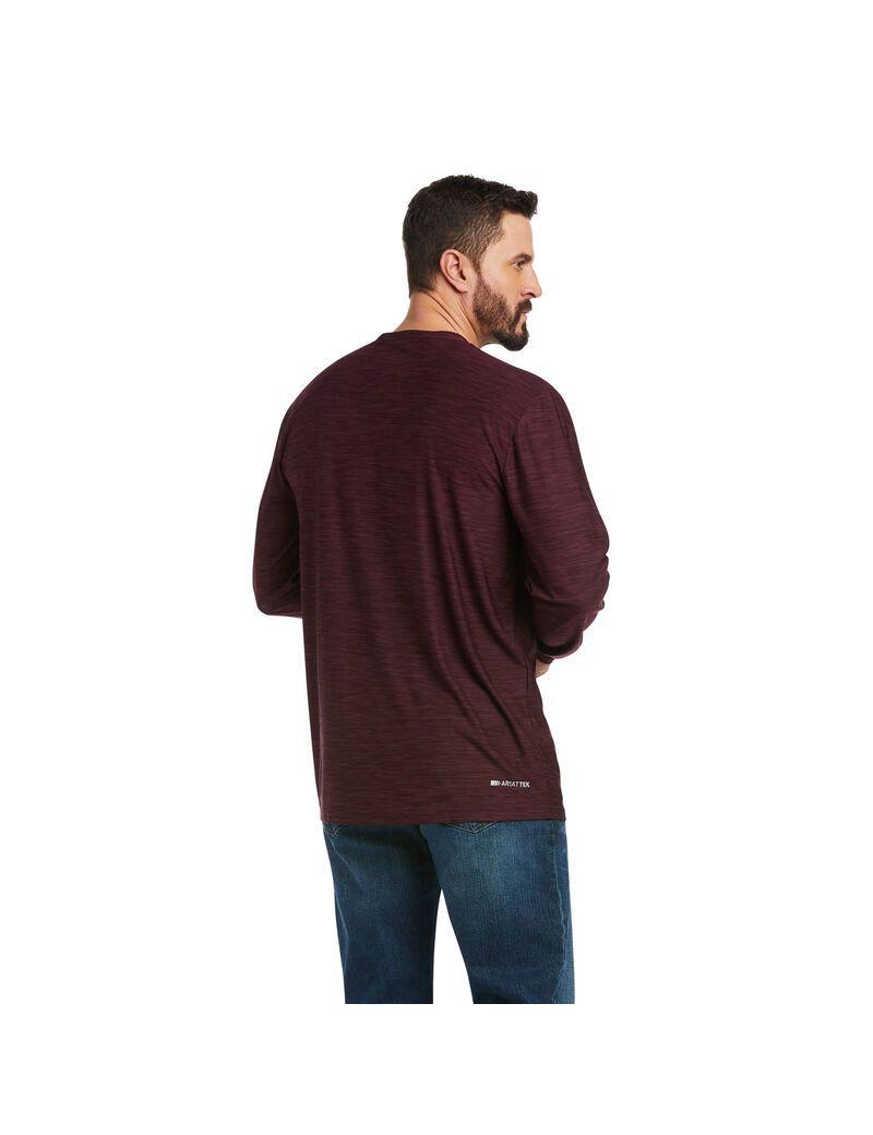 Ariat Charger Logo T-Shirt Malbec Heather | IQDAFC-035