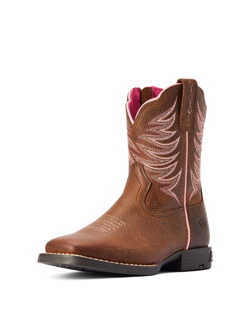 Ariat Child Firecatcher Western Boot Rowdy Brown | DTZGVC-798