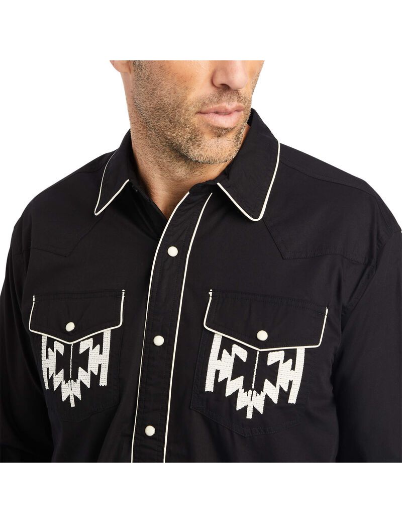 Ariat Chimayo Retro Snap Shirt Black | DSQWNP-235