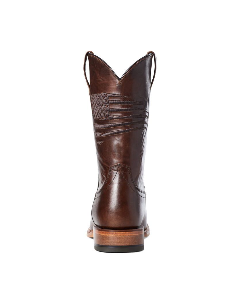 Ariat Circuit Patriot Square Toe Western Boot Bar Top Brown | DAZVWQ-397