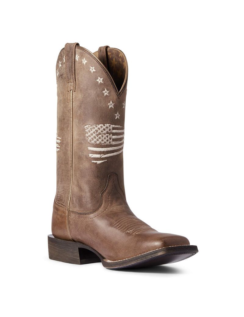 Ariat Circuit Patriot Western Boot Weathered Tan | JYVZUP-439