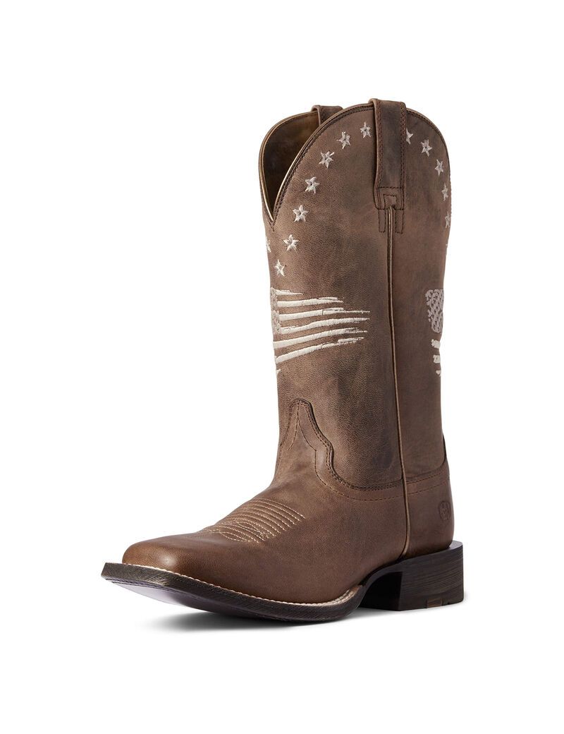 Ariat Circuit Patriot Western Boot Weathered Tan | JYVZUP-439