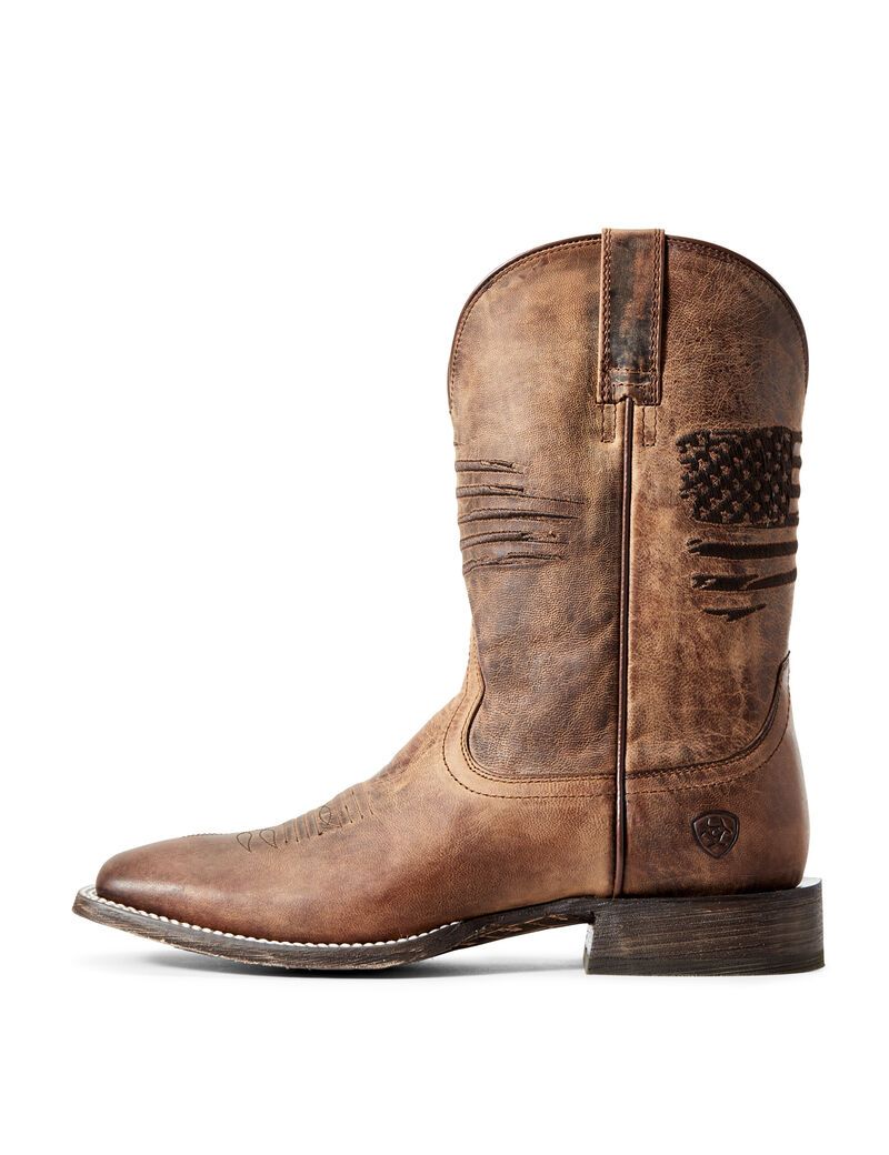 Ariat Circuit Patriot Western Boot Weathered Tan | LWMQYD-285