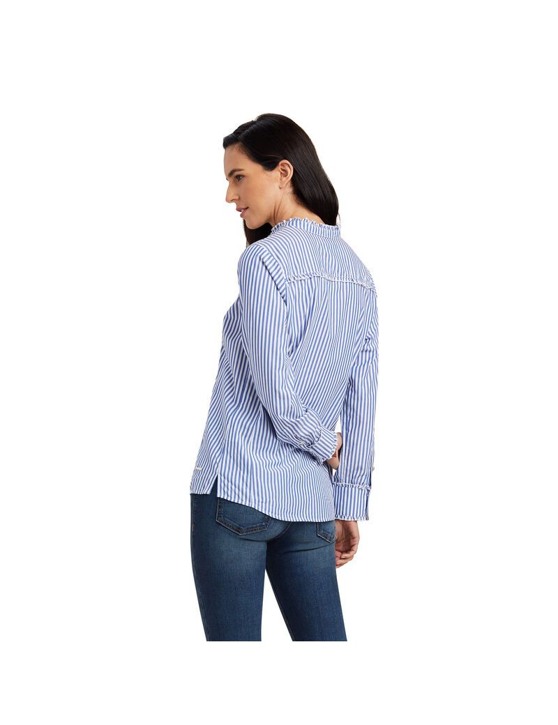 Ariat Clarion Blouse Sky Pinstripe | SKQACN-319