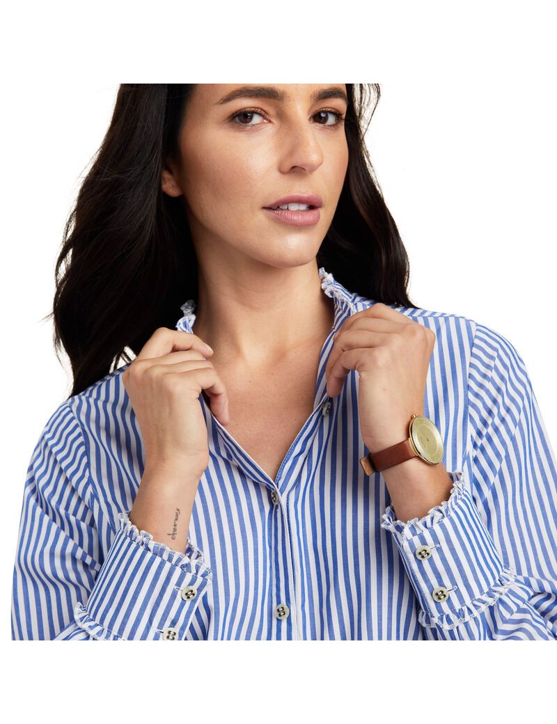 Ariat Clarion Blouse Sky Pinstripe | SKQACN-319