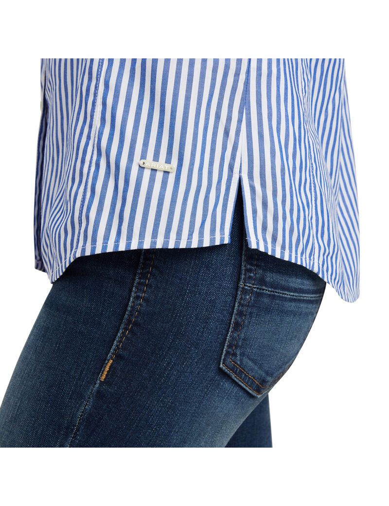 Ariat Clarion Blouse Sky Pinstripe | SKQACN-319