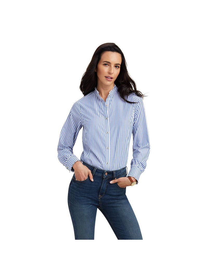 Ariat Clarion Blouse Sky Pinstripe | SKQACN-319