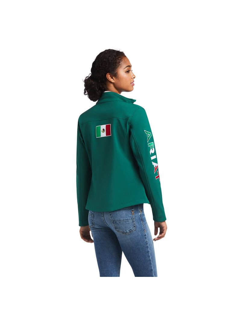 Ariat Classic Team Softshell MEXICO Jacket Verde | IDWQNJ-013