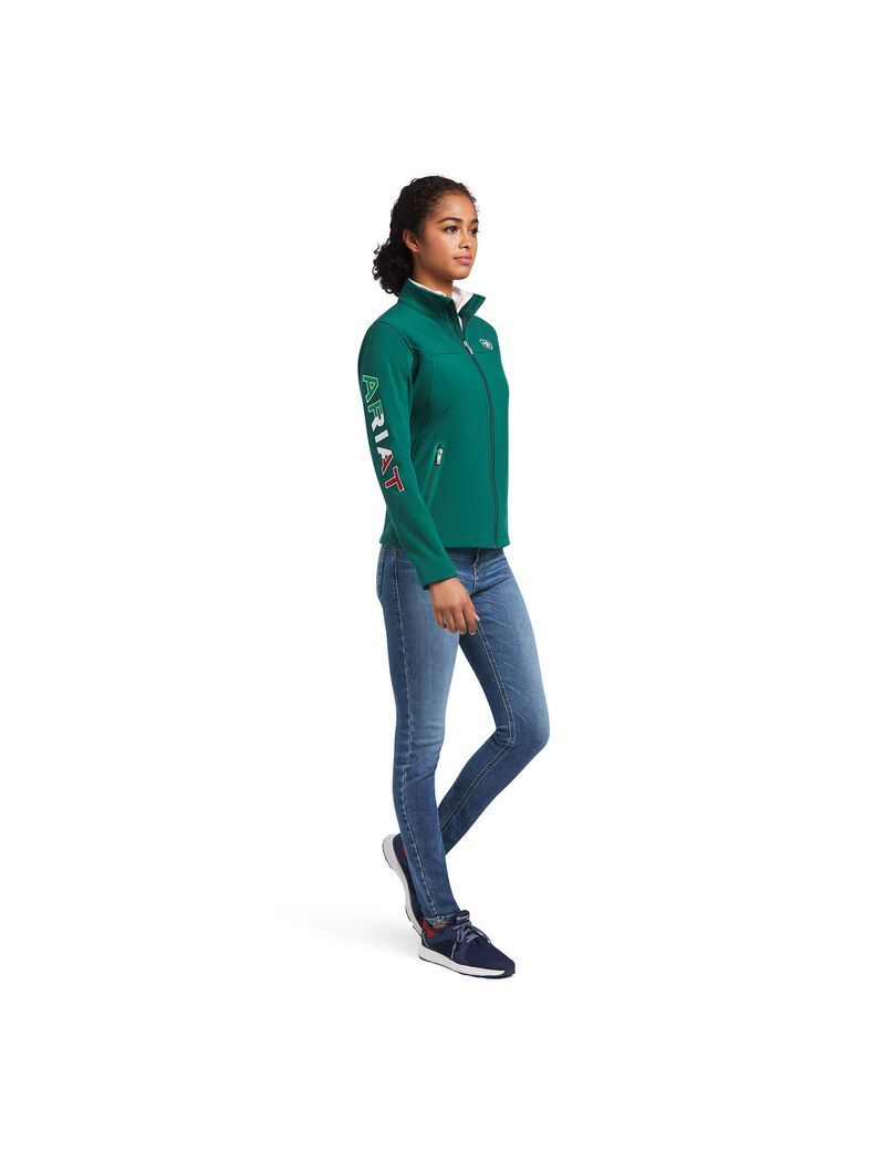 Ariat Classic Team Softshell MEXICO Jacket Verde | IDWQNJ-013