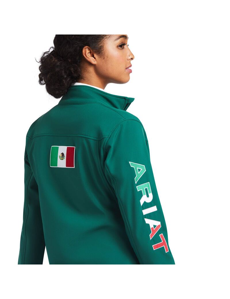 Ariat Classic Team Softshell MEXICO Jacket Verde | IDWQNJ-013