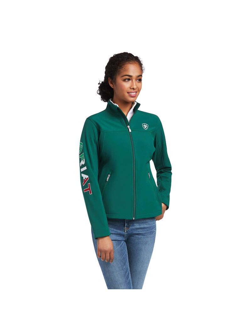 Ariat Classic Team Softshell MEXICO Jacket Verde | IDWQNJ-013