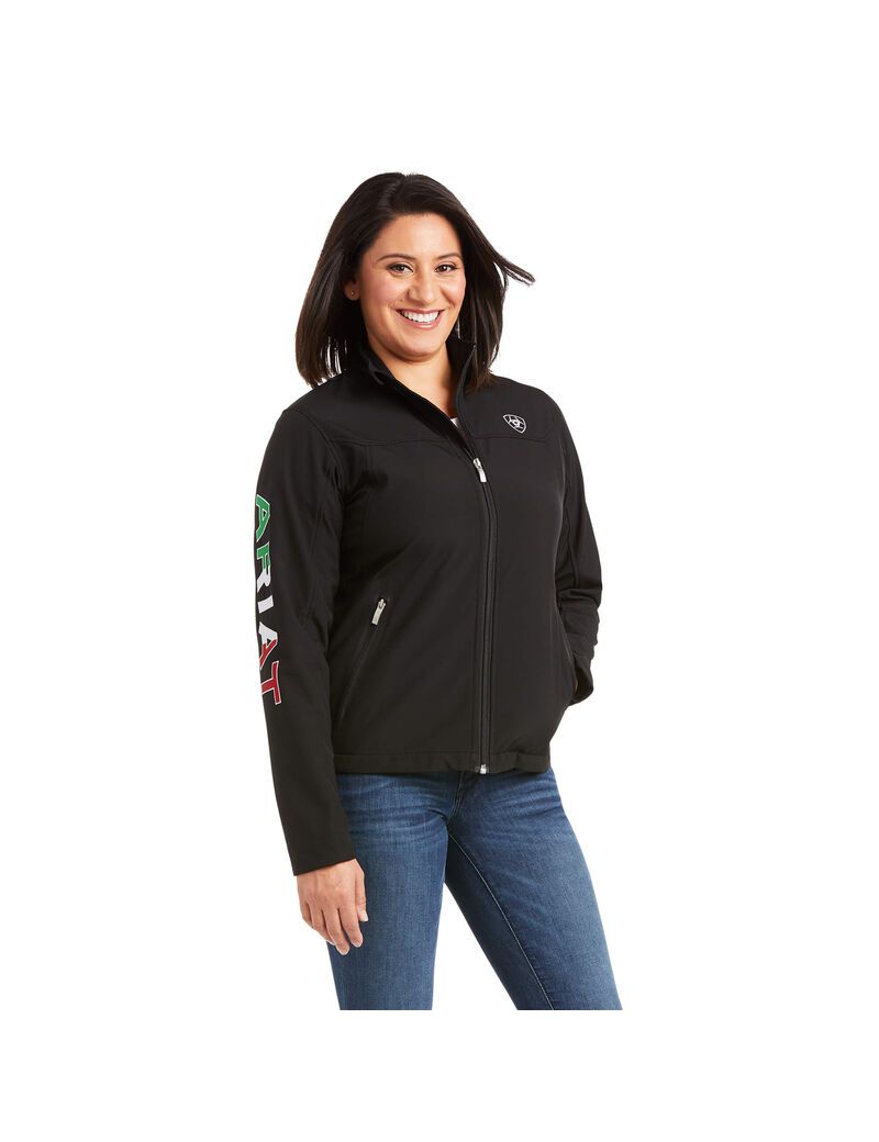 Ariat Classic Team Softshell MEXICO Jacket Black | UFAHJS-307