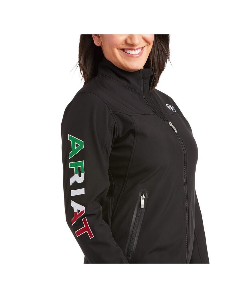 Ariat Classic Team Softshell MEXICO Jacket Black | UFAHJS-307