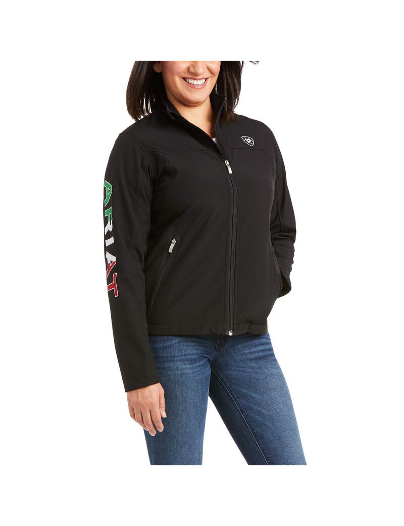 Ariat Classic Team Softshell MEXICO Jacket Black | UFAHJS-307