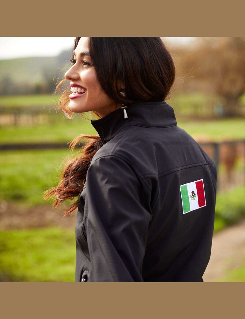 Ariat Classic Team Softshell MEXICO Jacket Black | UFAHJS-307