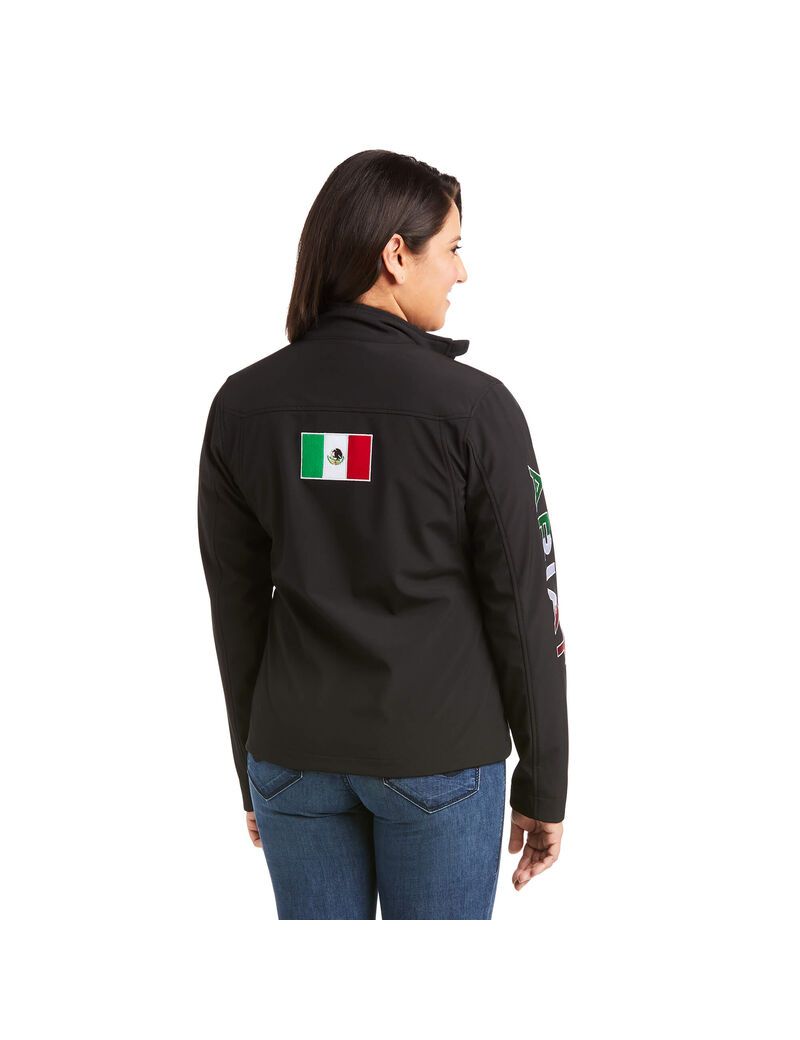 Ariat Classic Team Softshell MEXICO Jacket Black | UFAHJS-307