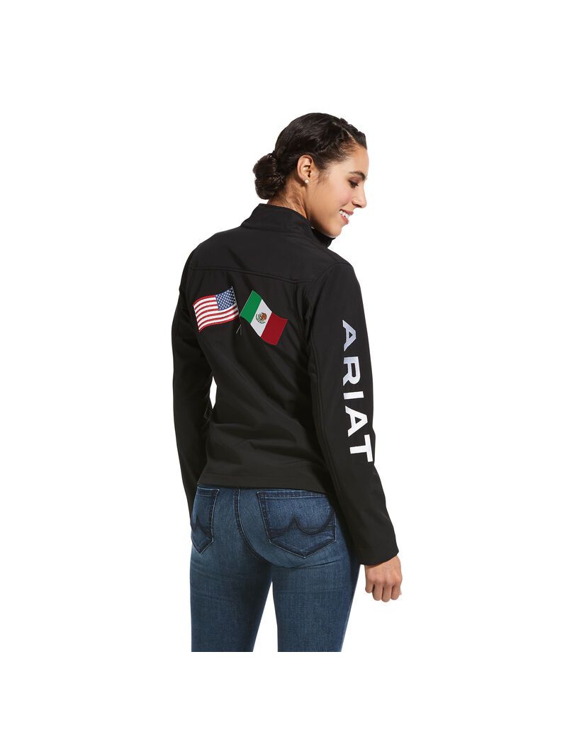 Ariat Classic Team USA/MEX Softshell Jacket Black | SCNOBV-029