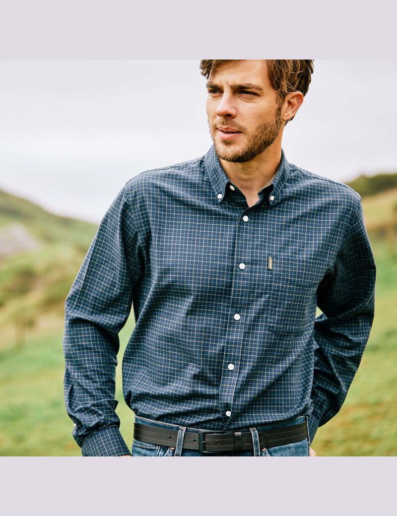 Ariat Clement Shirt Navy Tattersall | GKHPLN-079