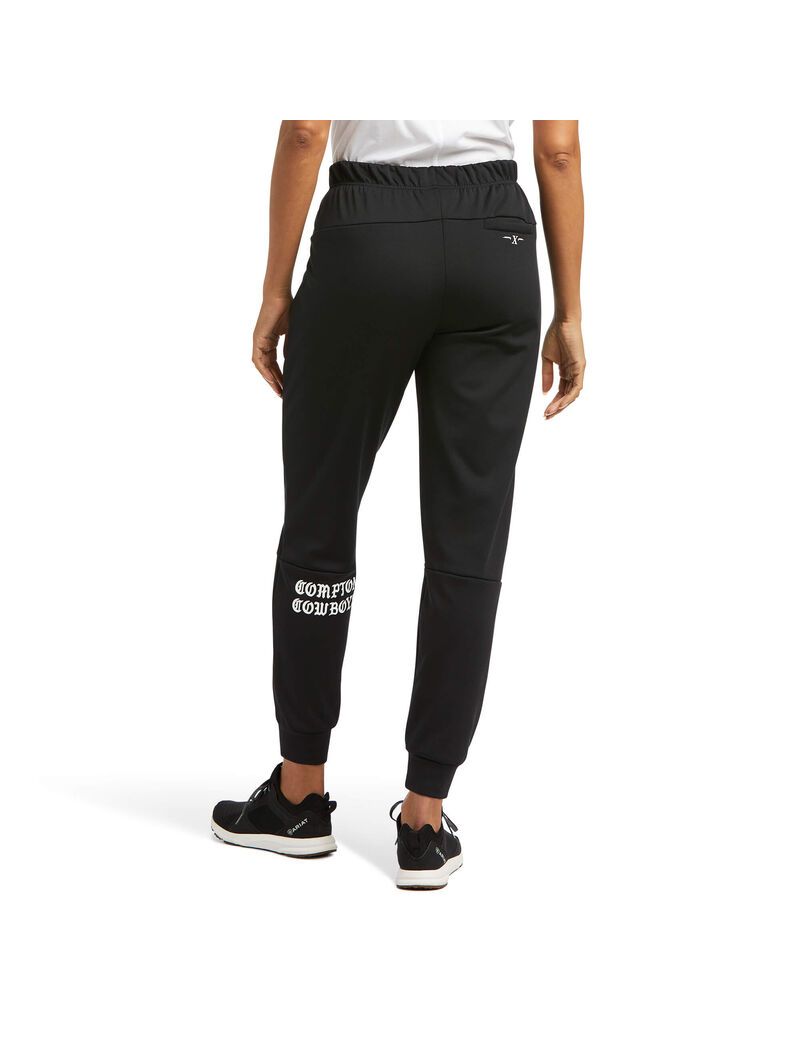 Ariat Compton Cowboys Jogger Sweatpants Black | KJNCAY-804