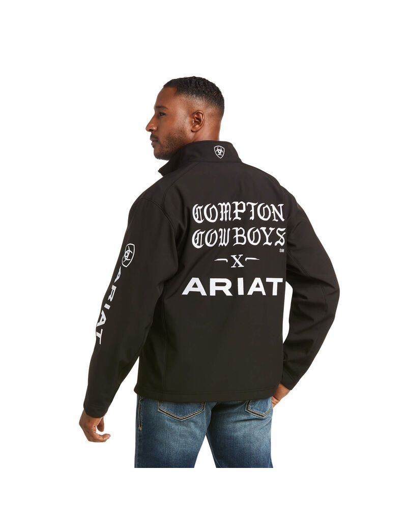 Ariat Compton Cowboys Logo 2.0 Softshell Jacket Black | RFBMVJ-856