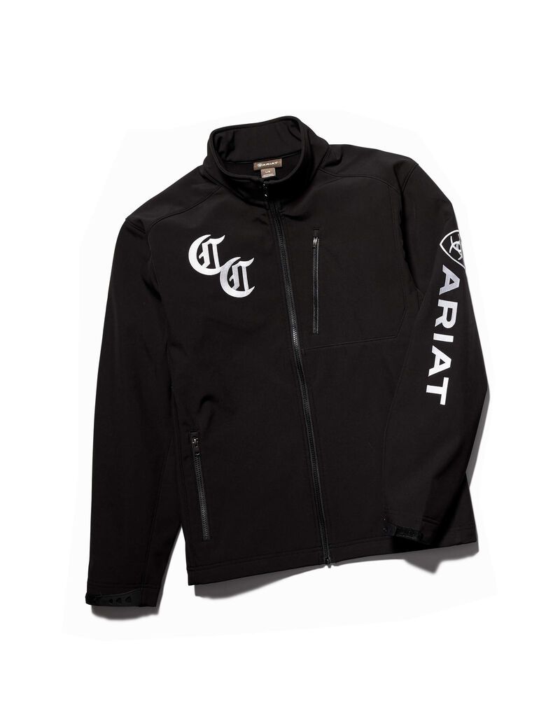 Ariat Compton Cowboys Logo 2.0 Softshell Jacket Black | RFBMVJ-856