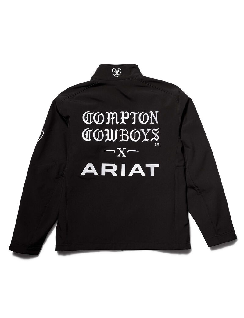 Ariat Compton Cowboys Logo 2.0 Softshell Jacket Black | RFBMVJ-856