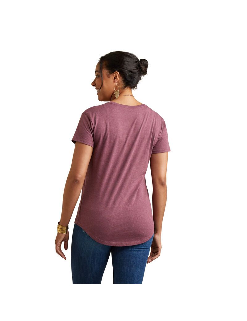 Ariat Cow Gal T-Shirt Burgundy Heather | HSGKPF-138