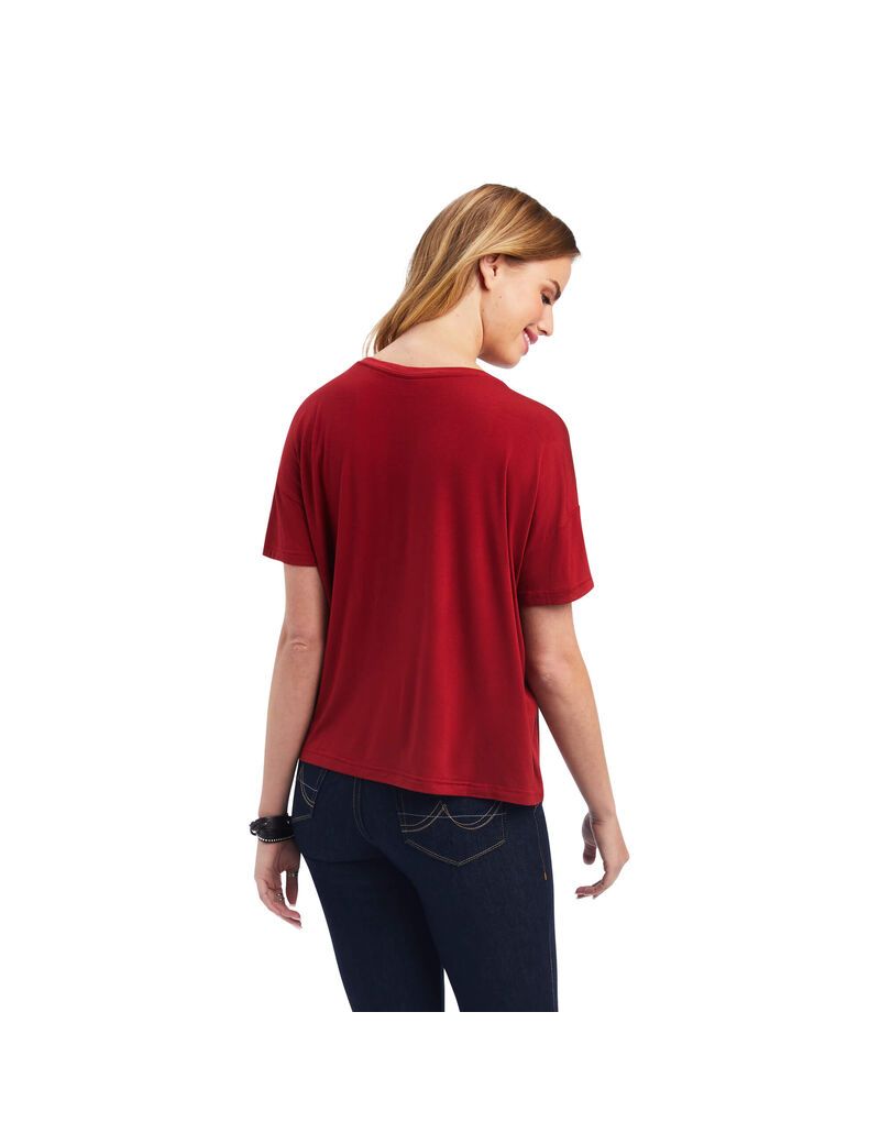 Ariat Cowgirl Canyon Tee Sun-dried Tomato | LTQHFV-089