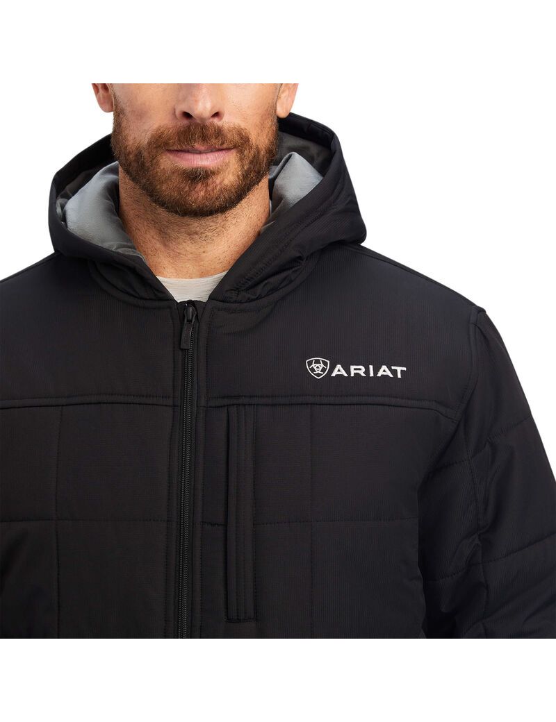 Ariat Crius Hooded Insulated Jacket Black | RHWFIN-562