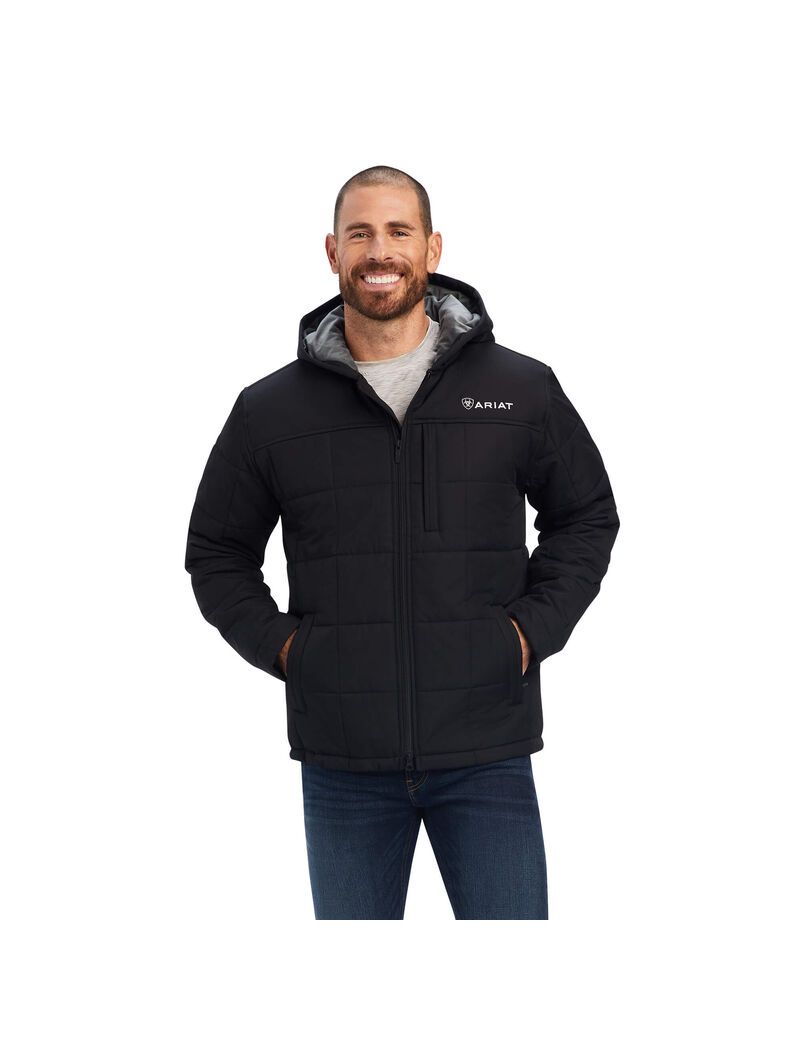 Ariat Crius Hooded Insulated Jacket Black | RHWFIN-562