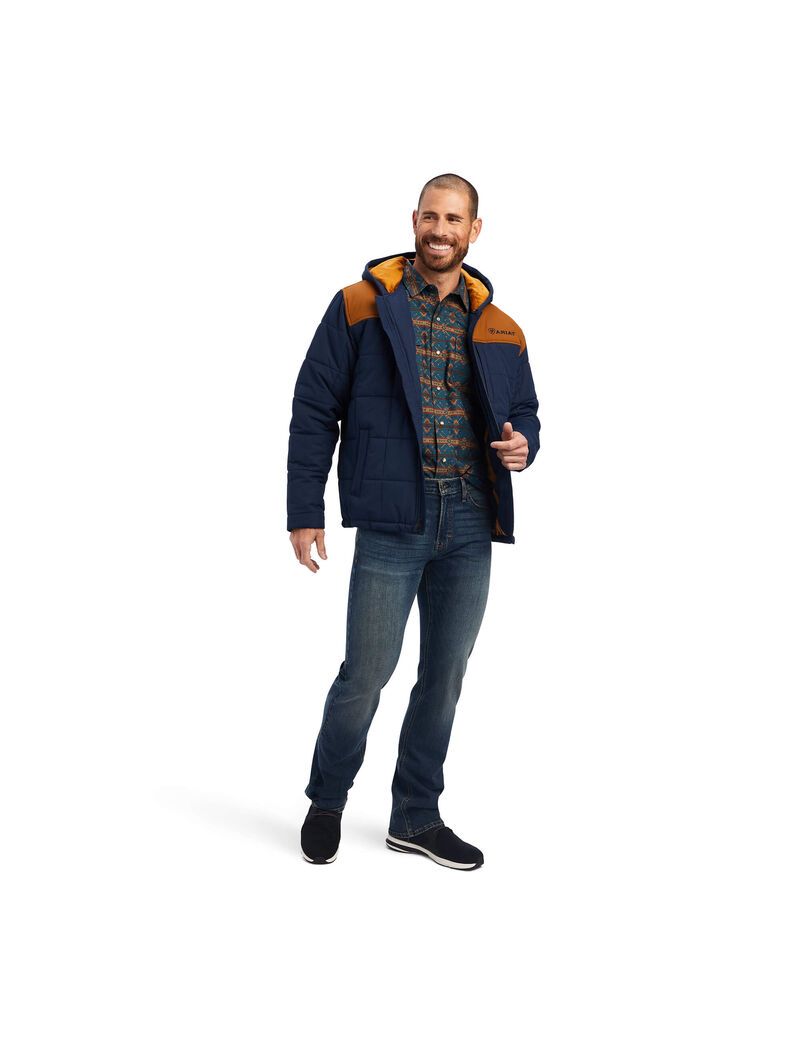 Ariat Crius Hooded Insulated Jacket Navy | LAGQMZ-847