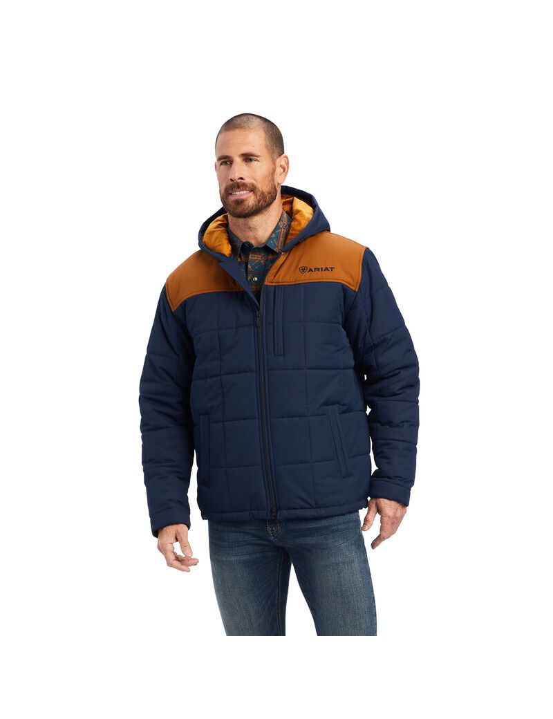 Ariat Crius Hooded Insulated Jacket Navy | LAGQMZ-847