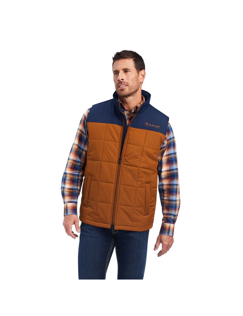 Ariat Crius Insulated Vest Chestnut/Navy | NMLYTK-387