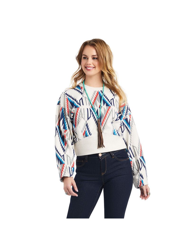 Ariat Cropped Chimayo Sweatshirt Chimayo Grande Print | TADMHG-291