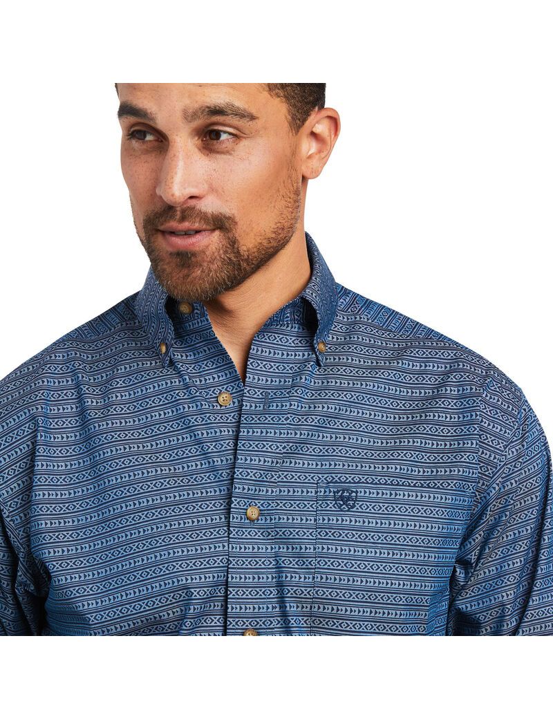 Ariat Desmond Classic Fit Shirt Deep Pacific | DJNOYR-354