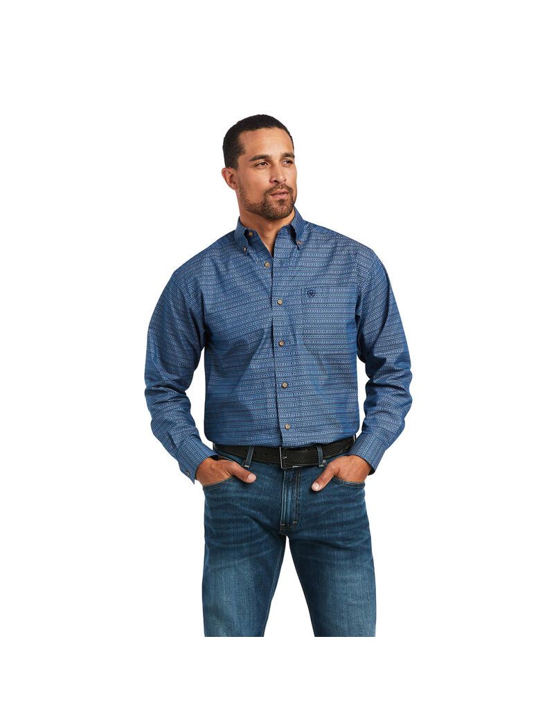 Ariat Desmond Classic Fit Shirt Deep Pacific | DJNOYR-354