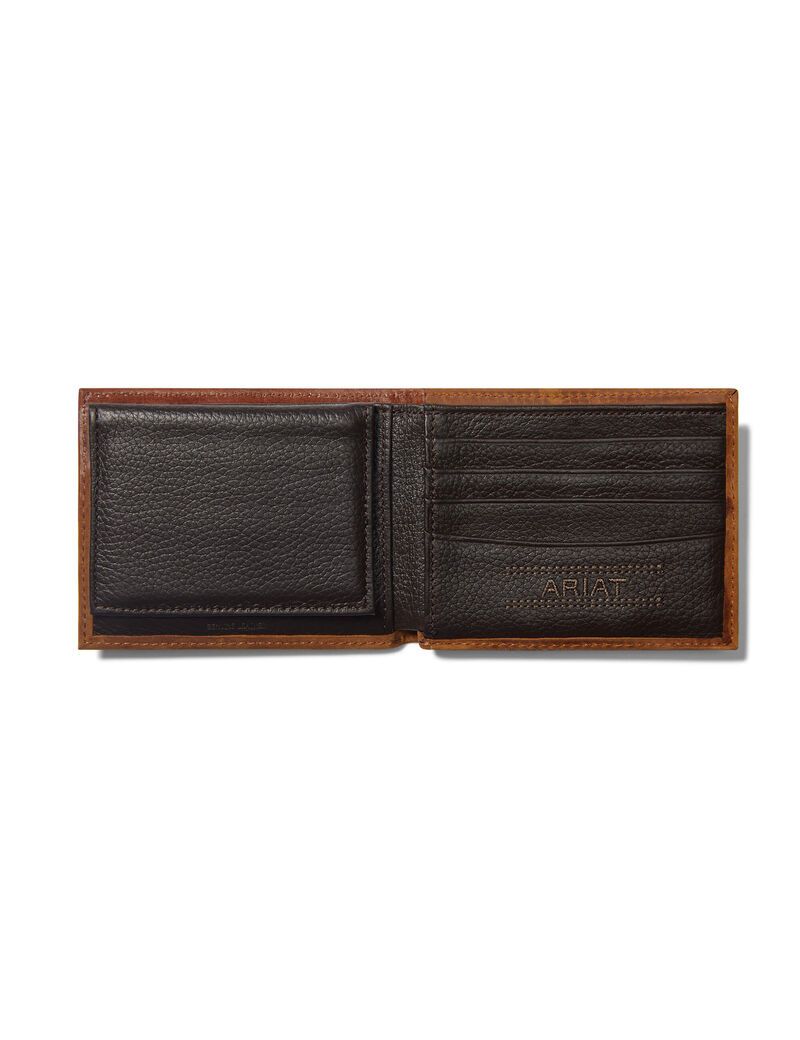 Ariat Diamond Emboss Brown Bifold Wallet Brown | VDQTFO-735