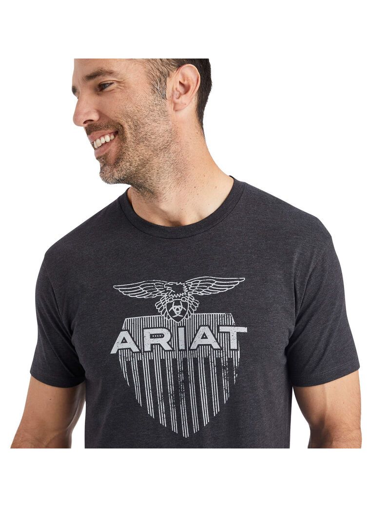 Ariat Diamond Shield T-Shirt Charcoal Heather | QATCUL-619