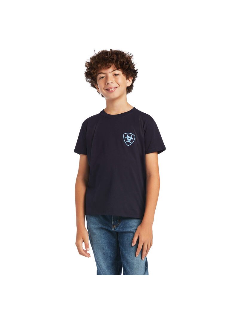 Ariat Diamond Wood T-Shirt Navy | JOVLBD-397