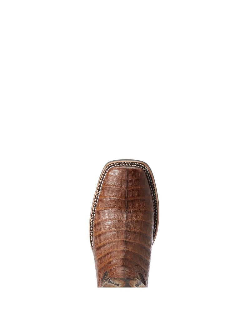 Ariat Double Down Western Boot Caramel Caiman Belly | AUWOXE-832