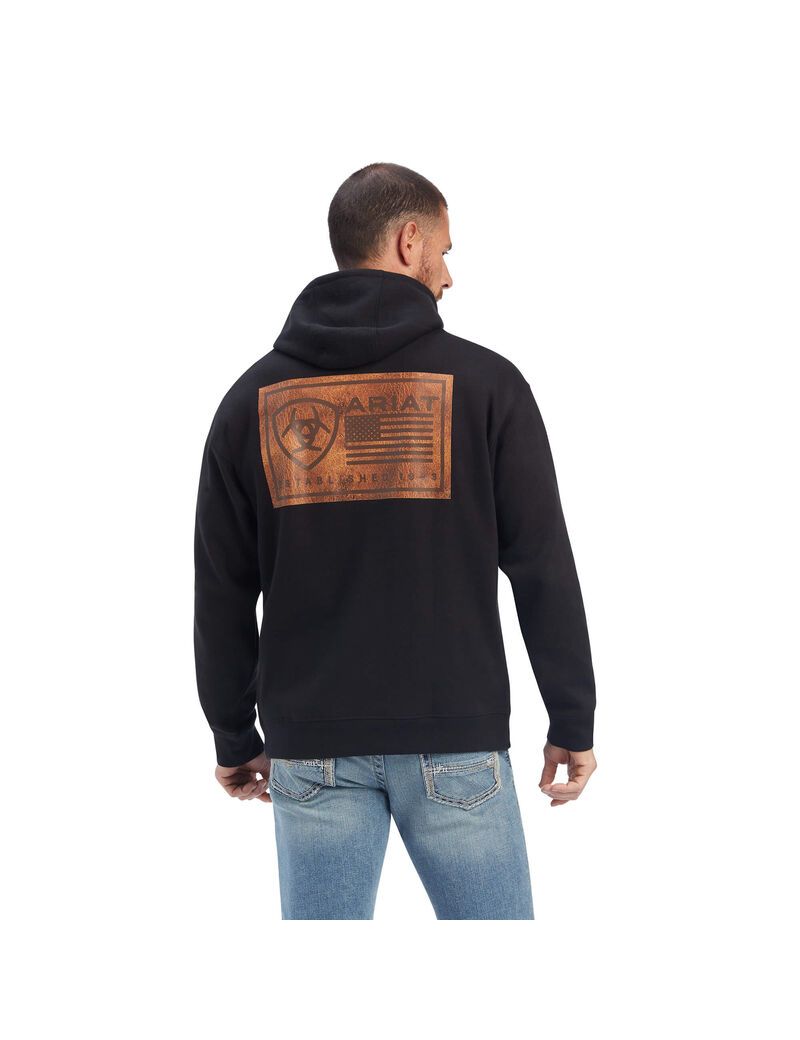 Ariat EST Block Sweatshirt Black | JNEDAB-306