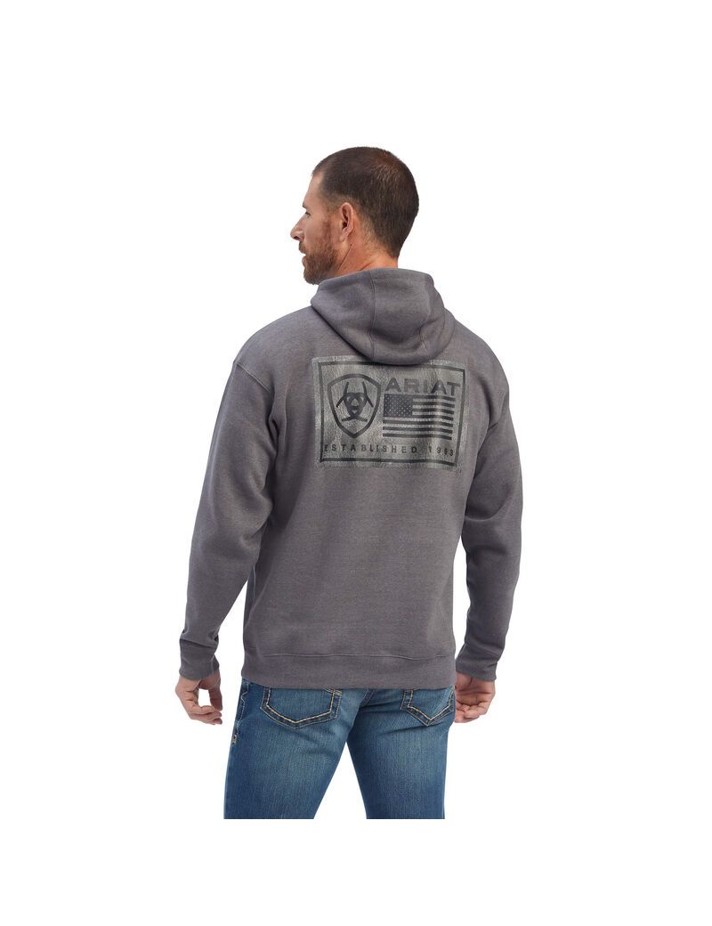 Ariat EST Block Sweatshirt Charcoal Heather | CGXMBQ-325