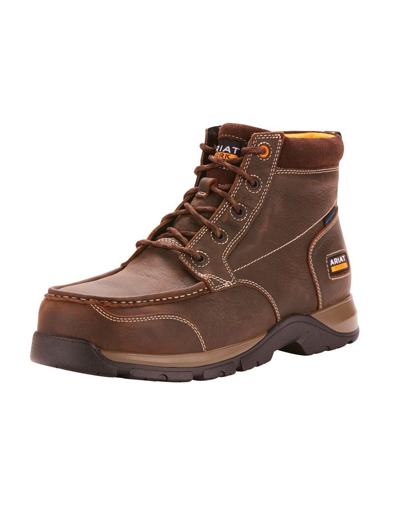 Ariat Edge LTE Chukka Waterproof Composite Toe Work Boot Dark Brown | OKGVFI-041