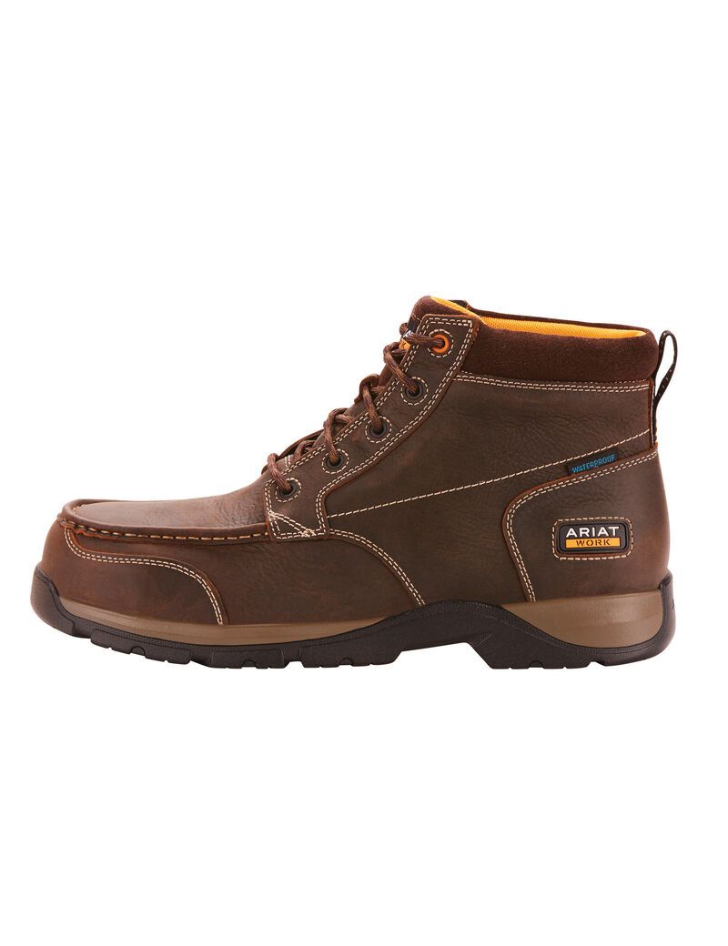 Ariat Edge LTE Chukka Waterproof Composite Toe Work Boot Dark Brown | OKGVFI-041