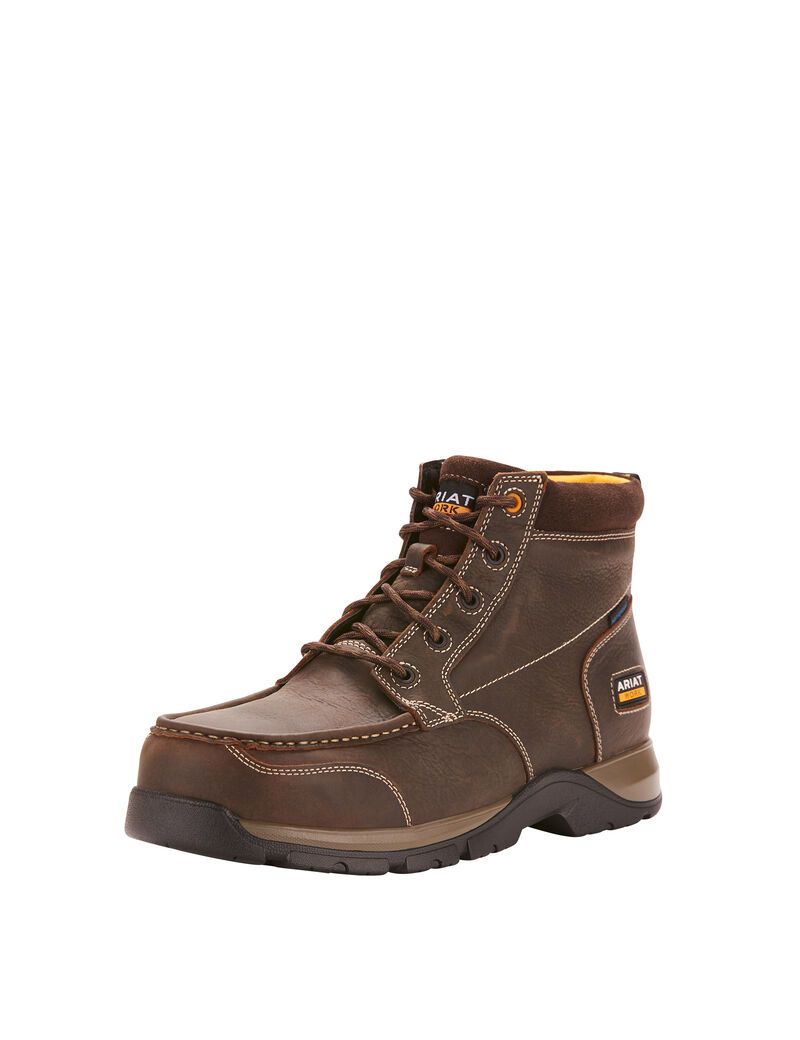 Ariat Edge LTE Chukka Waterproof Composite Toe Work Boot Dark Brown | OKGVFI-041